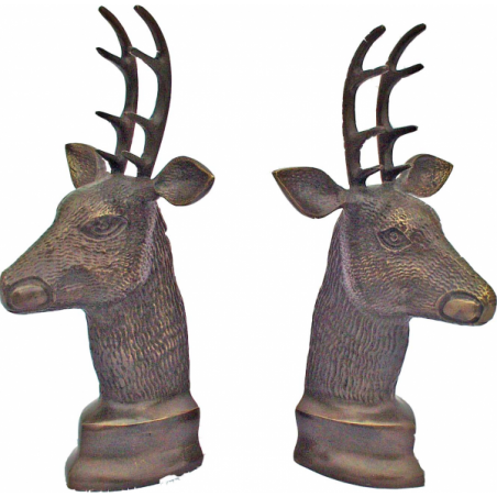 SOPORTA LIBROS PAREJA DE CABEZAS DE CIERVOS