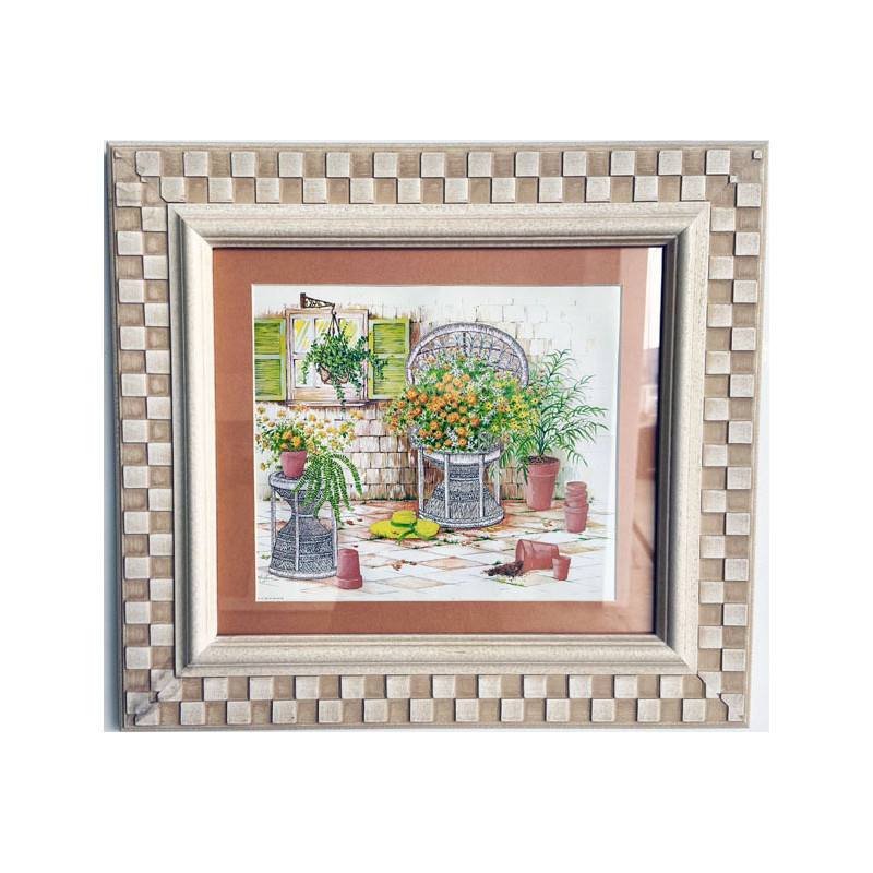CUADRO LAMINA MOTIVO JARDIN CON FLORES