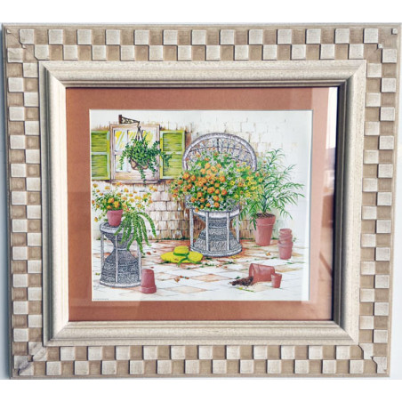 CUADRO LAMINA MOTIVO JARDIN CON FLORES