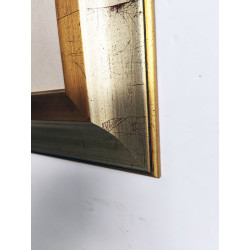 ESPEJO MOLDURA ANCHA ORO-PLATA CRISTAL BISELADO