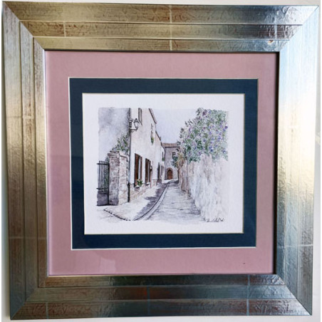 CUADRO LAMINA CALLE MARCO PLATEADO