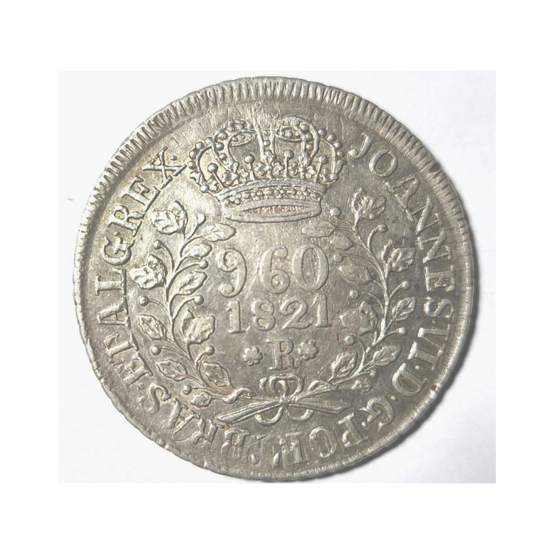 MONEDA DE PLATA 960 RIUS DE BRASIL AÑO QUE INDICA 1821