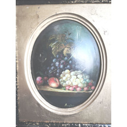 CUADRO BODEGON FRUTAS OVALADO CURVADO