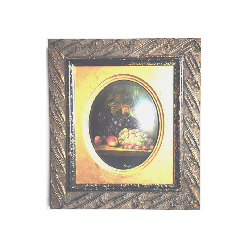 CUADRO BODEGON FRUTAS OVALADO CURVADO