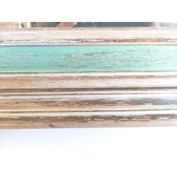 ESPEJO DE MOLDURA DECAPADA CON FRANGA VERDE