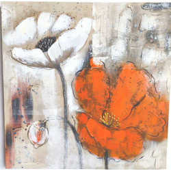 PAREJA DE CUADROS FLORES GRANDES