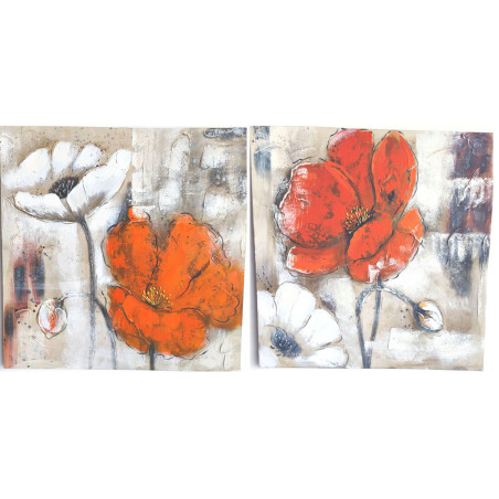 PAREJA DE CUADROS FLORES GRANDES