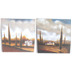 PAREJA DE CUADROS ACRÍLICOS...