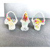 3 CESTAS DE CRISTAL ARTESANO CON FLORES SECAS