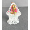 3 CESTAS DE CRISTAL ARTESANO CON FLORES SECAS
