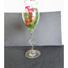 PAREJA DE COPAS RIZADAS DE CRISTAL SOPLADO CON FLORES GRANDE