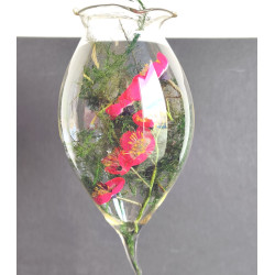 PAREJA DE COPAS RIZADAS DE CRISTAL SOPLADO CON FLORES GRANDE