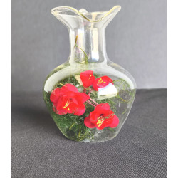 PAREJA DE JARRAS DE CRISTAL SOPLADO PEQUEÑAS