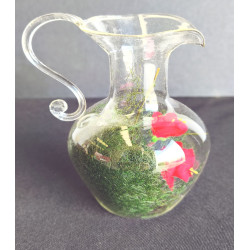 PAREJA DE JARRAS DE CRISTAL SOPLADO PEQUEÑAS