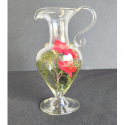 PAREJA DE JARRAS DE CRISTAL SOPLADO PEQUEÑAS