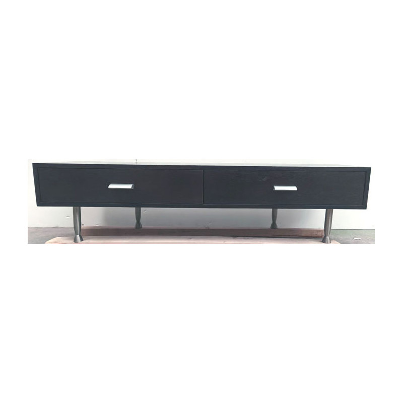 MUEBLE BAJO DE COLOR WENGUE OSCURO 2 CAJONES