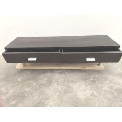 MUEBLE BAJO DE COLOR WENGUE OSCURO 2 CAJONES