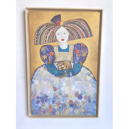 CUADRO PINTADO MOTIVO MENINAS